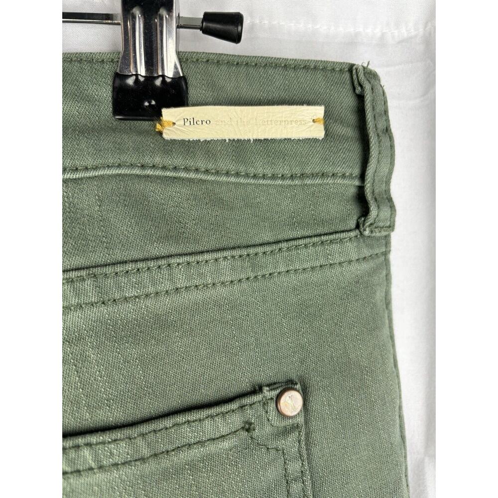 Pilcro And The Letterpress Stet Fit Skinny Jeans Size 29 Green Slit Ankle Casual - Picture 5 of 12